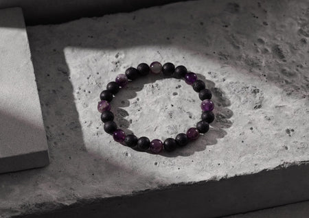 Amethyst & Lava Energy Bracelet