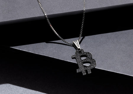Bitcoin Monogram Pendant In Sterling Silver By Orionz Jewels