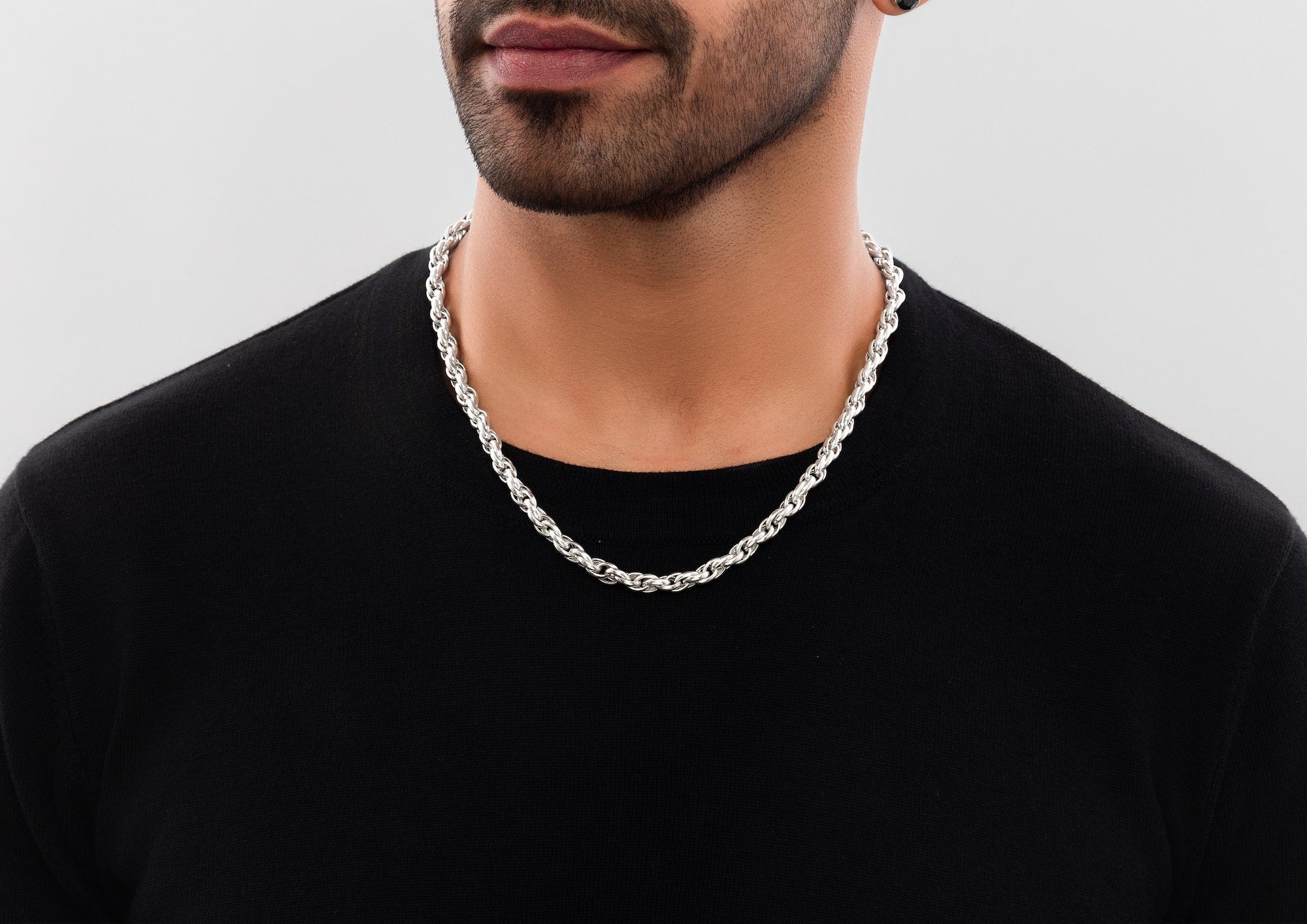 Chunky Rope Silver Link Chain For Men By Orionz Jewels