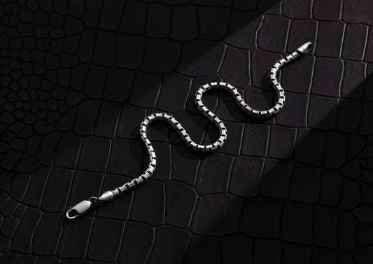 Classic Box Link Silver Bracelet By Orionz Jewels