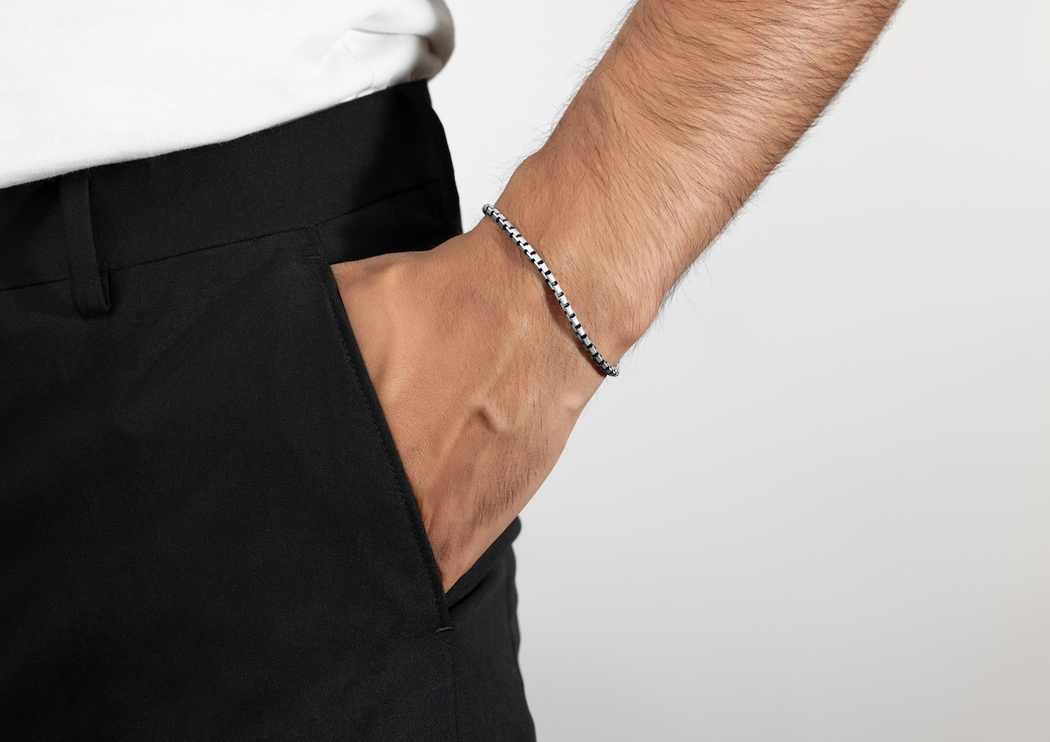Classic Box Link Silver Bracelet By Orionz Jewels