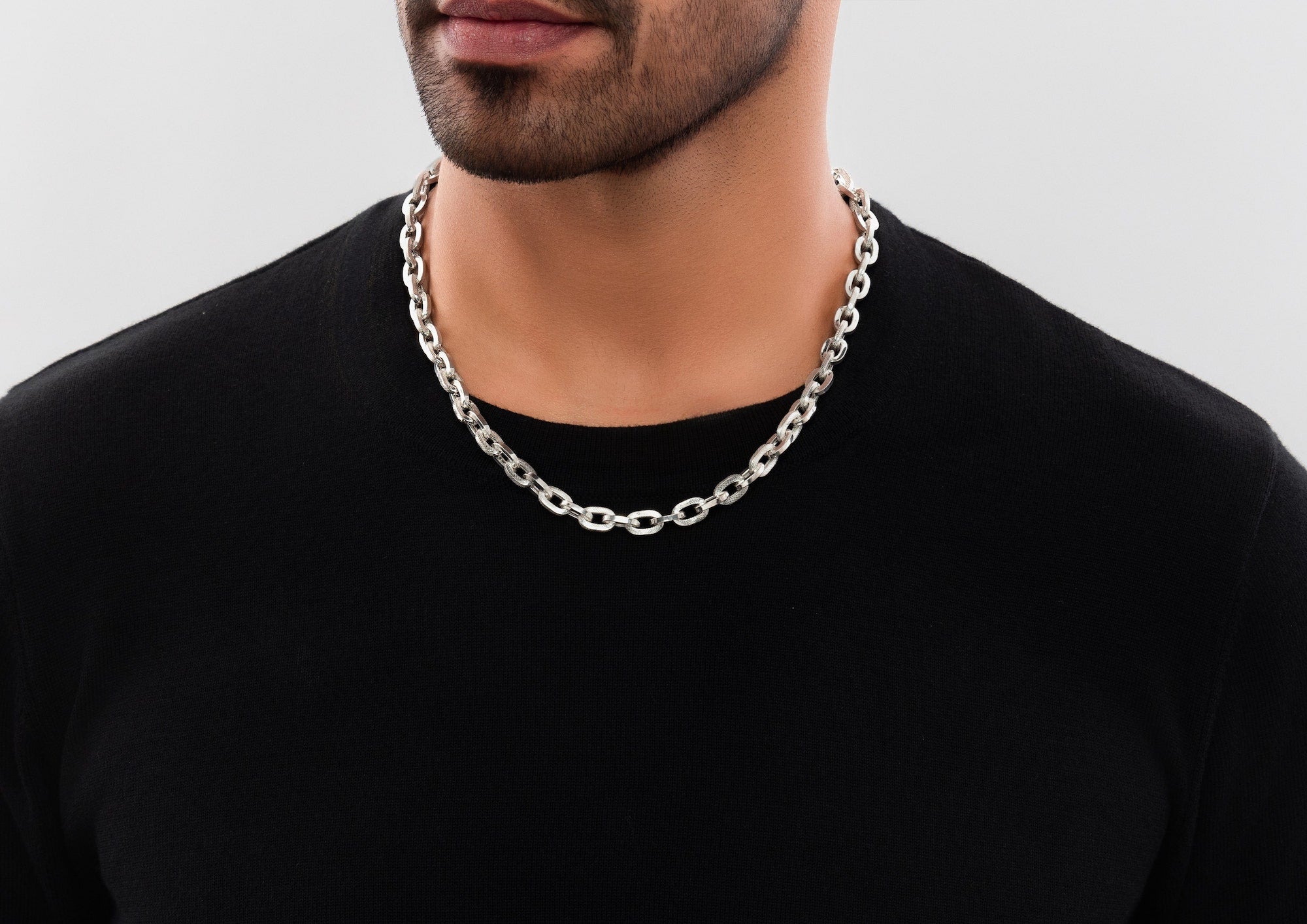 Classic Cable Link Silver Chain For Men By Orionz Jewels