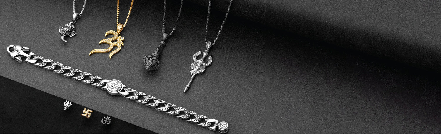 Collection of necklaces and bracelets on a dark surface