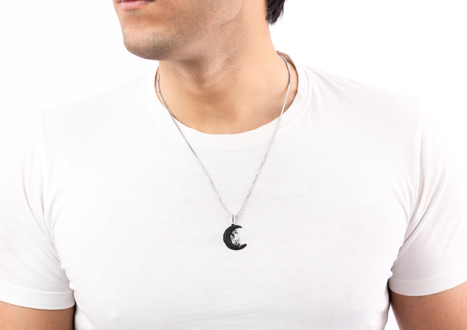 Dragon Moon Silver Pendant And Locket For Men By Orionz Jewels