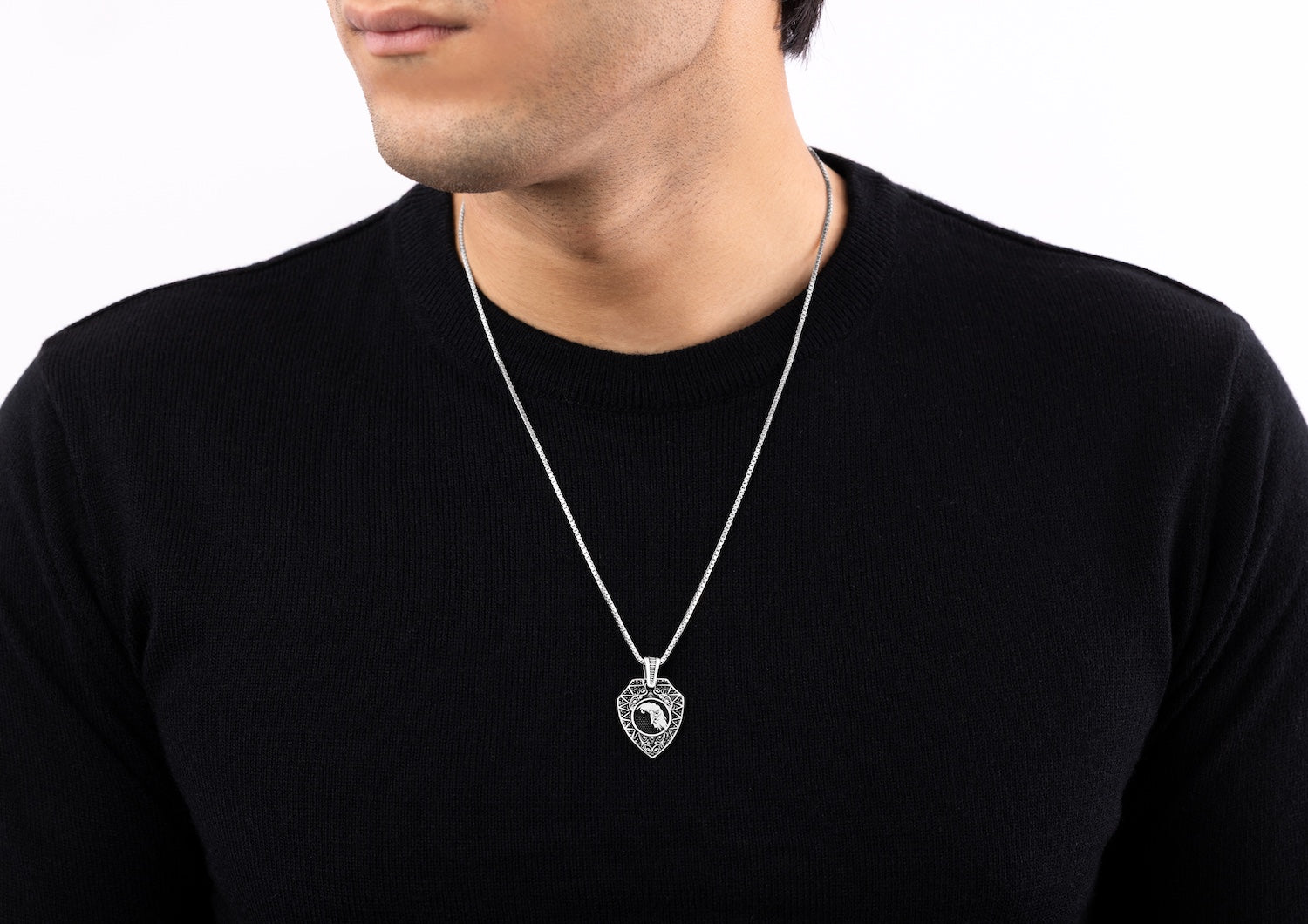 Eagle Shield Silver Pendant And Locket For Men By Orionz Jewels