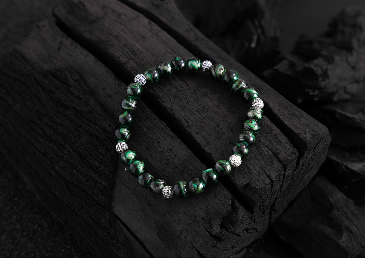 Emerald Swirl Natural Stone Bracelet