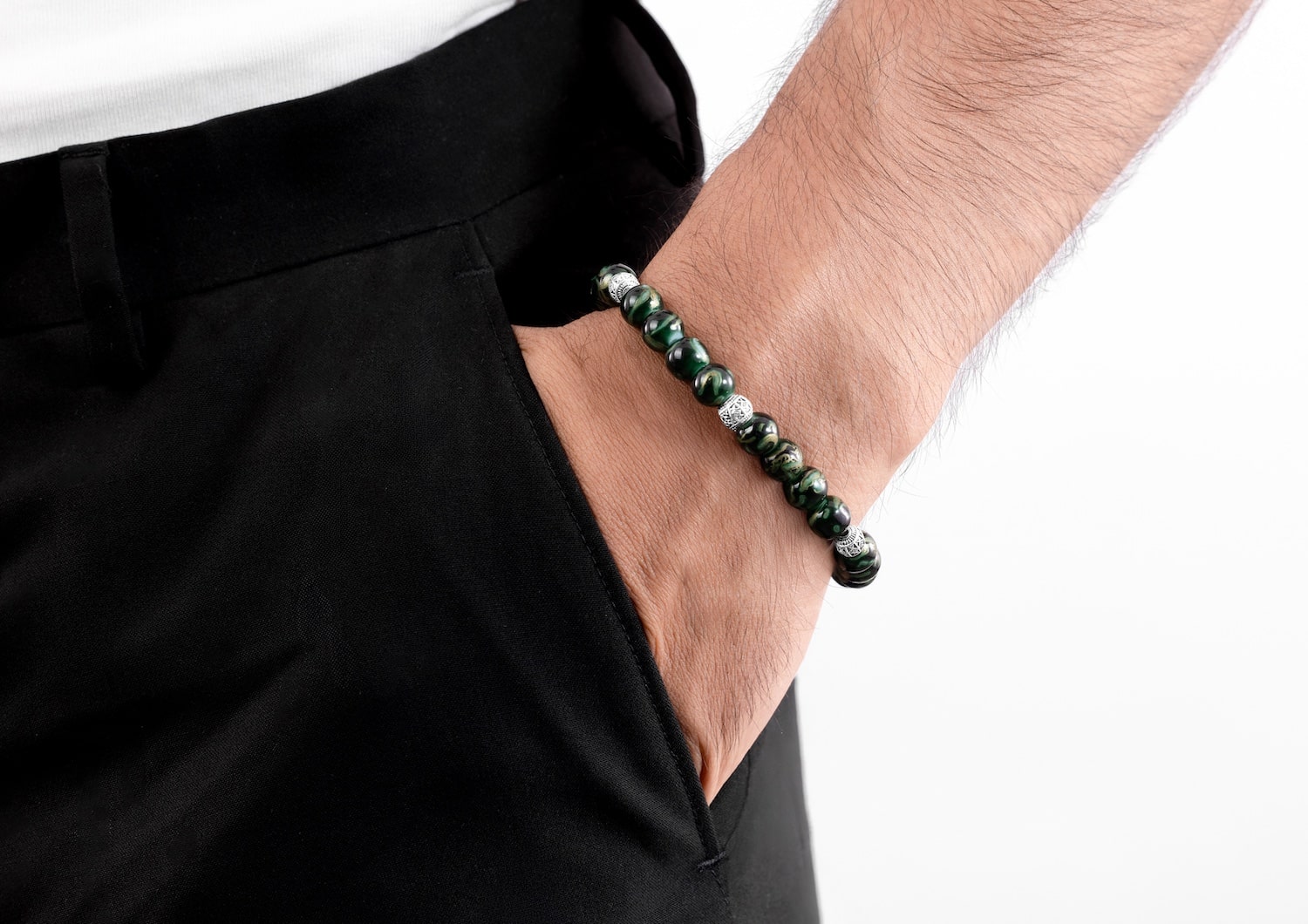 Emerald Swirl Natural Stone Bracelet