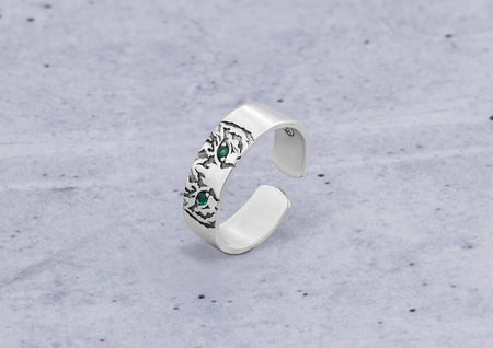 Eye Of The Tiger Silver Ring For Men By Orionz Jewels