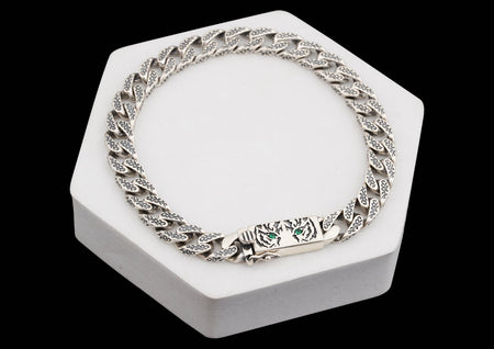 Eye Of The Tiger Men Silver Bracelet By Orionz Jewels