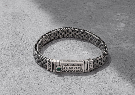 Forever Yours Oxidised Gents Bracelet By Orionz Jewels