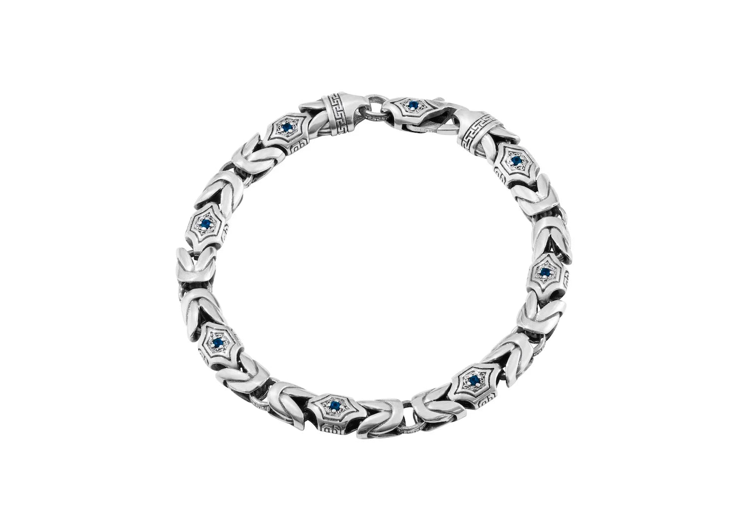 Hexa Crown Bracelet For Men In Blue Stone