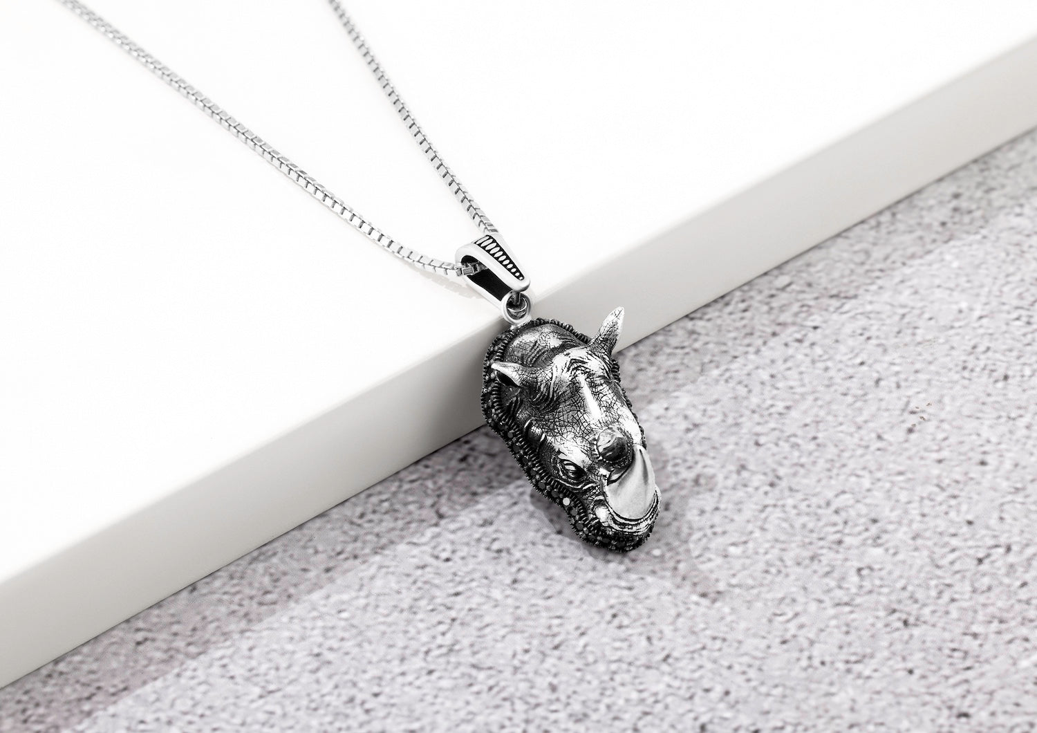 Majestic Rhino Silver Pendant And Locket For Men By Orionz Jewels