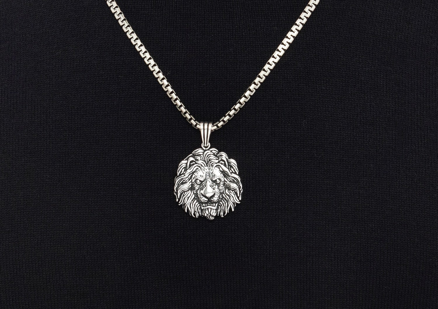 Mufasa Pendant In Oxidised Silver By Orionz Jewels