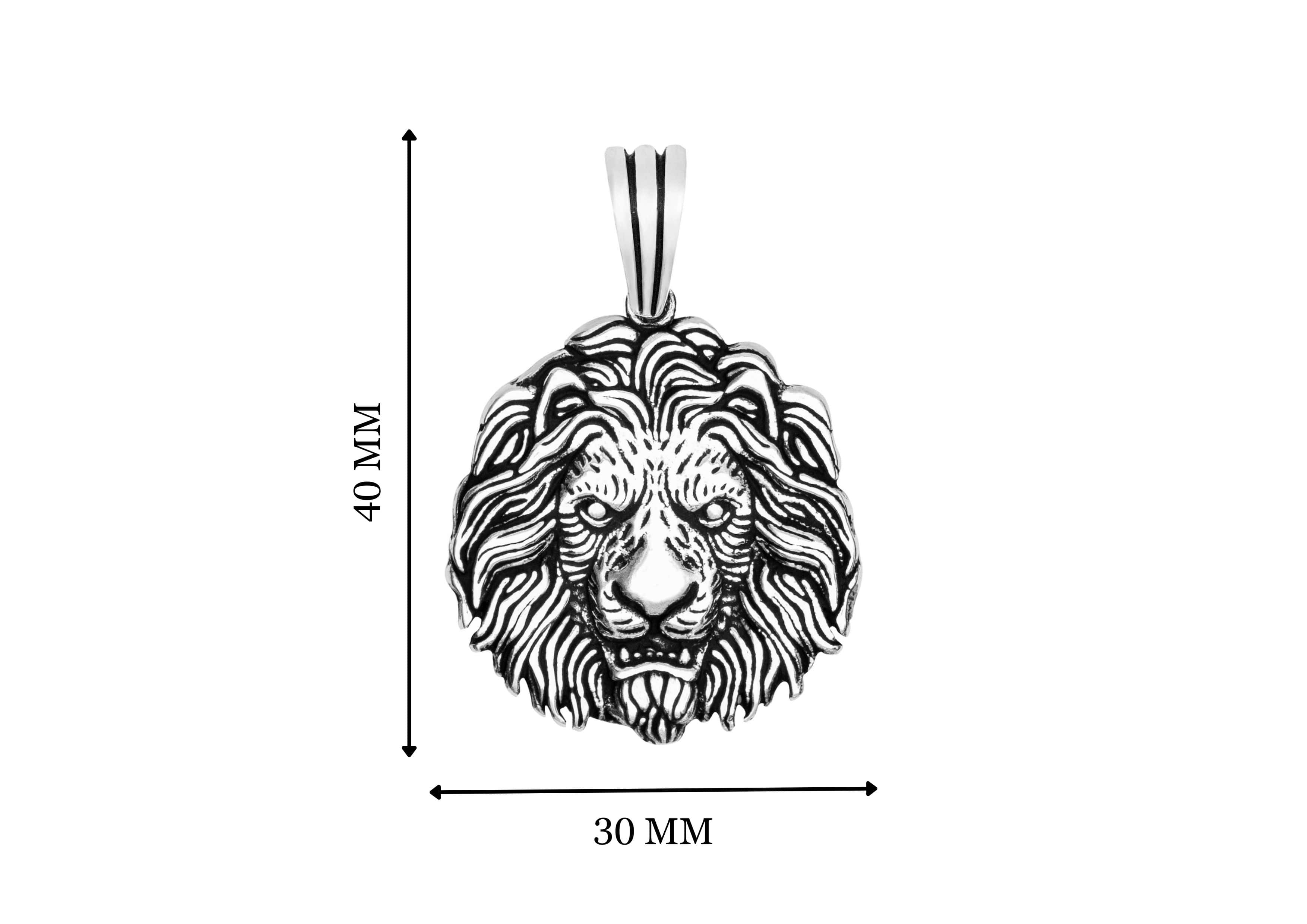 Mufasa Pendant In Oxidised Silver By Orionz Jewels