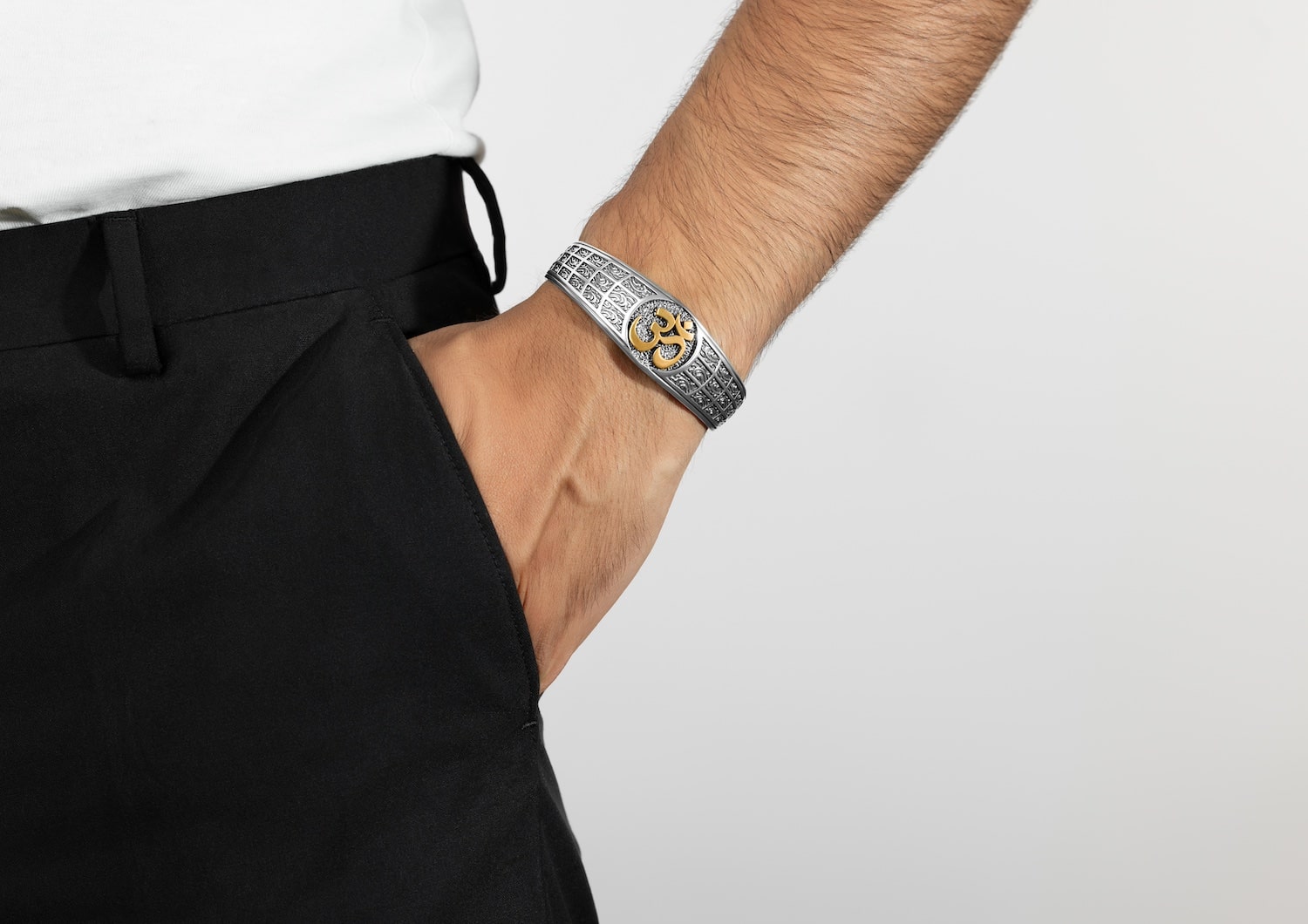 Om Wrist Cuff Kada For Men By Orionz Jewels