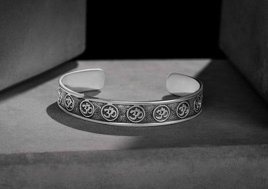 Omkar Sterling Silver Kada For Men By Orionz Jewels