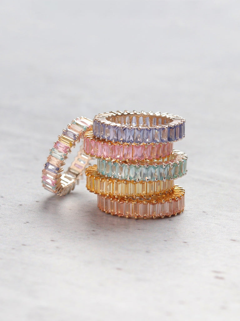 Orionz Jewels Silver Eternity Rings For Women in Pastel Colours - Discount Code & Offers