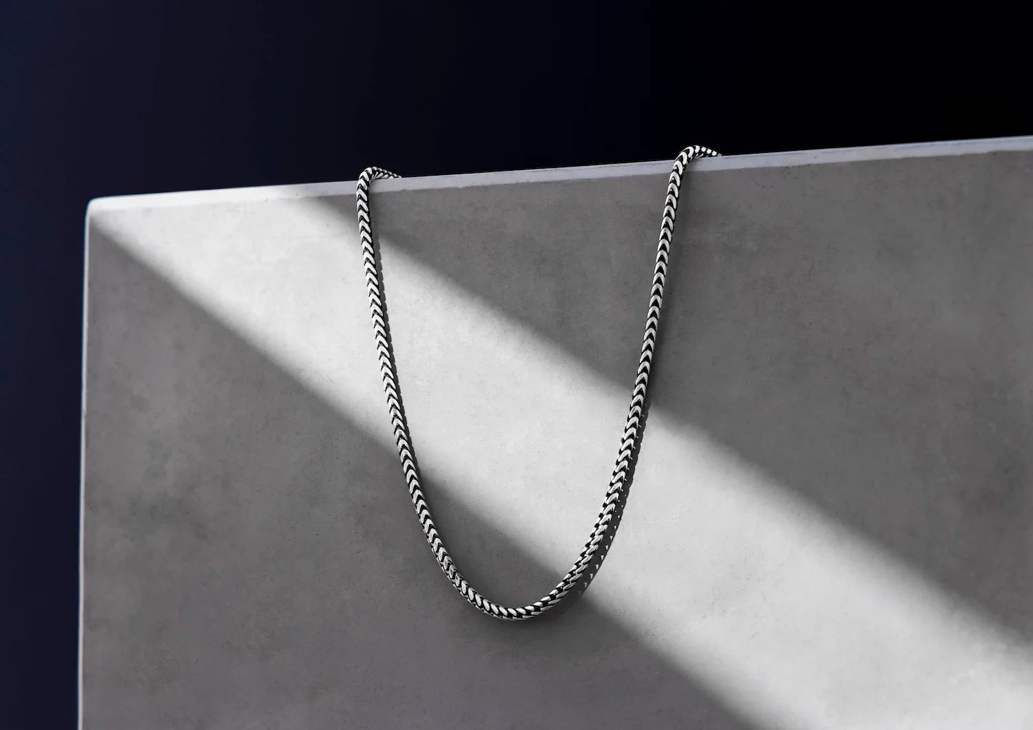 Oxidised Herringbone Chain For Men By Orionz Jewels