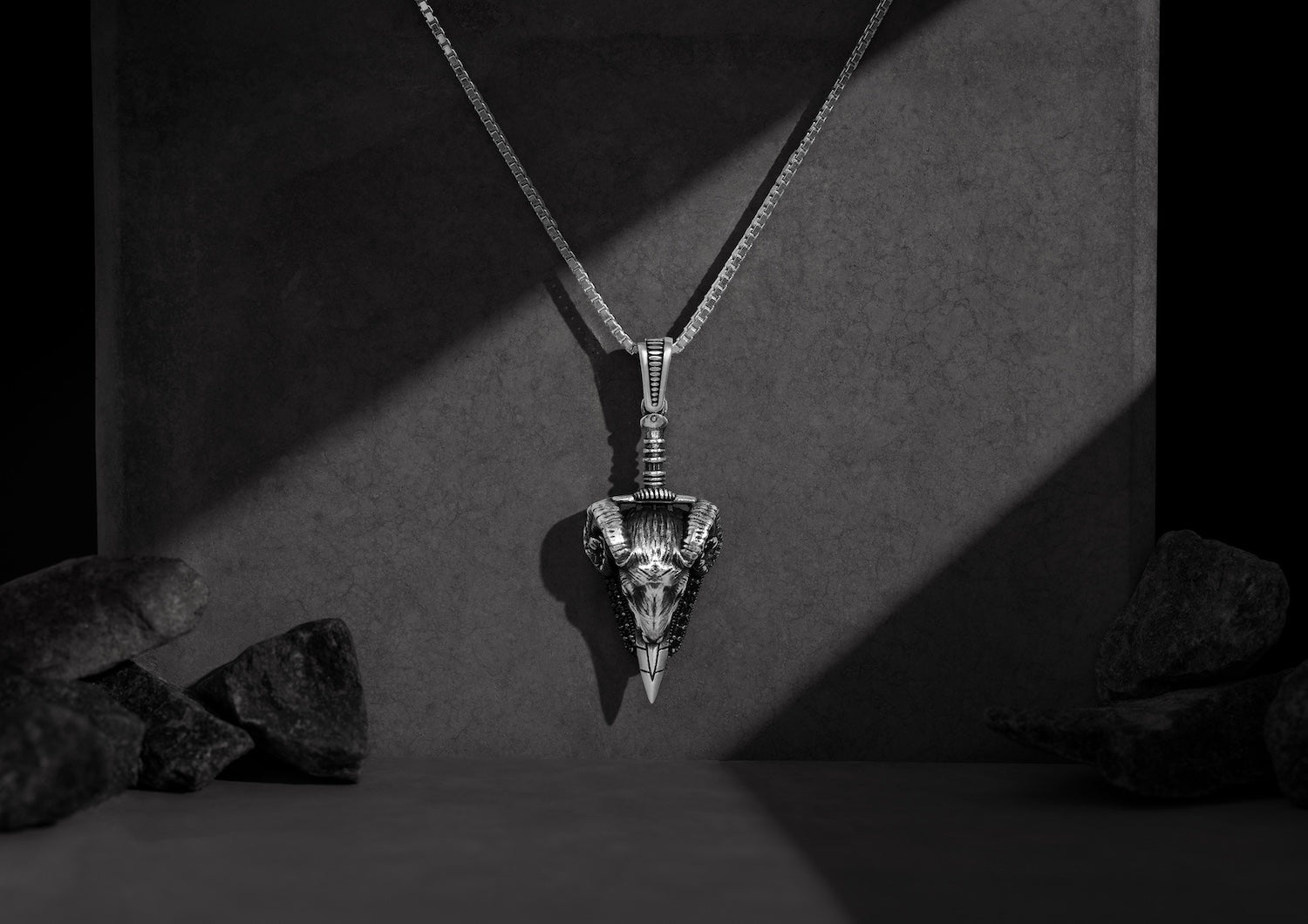 Ram's Head Warrior Silver Pendant And Locket For Men By Orionz Jewels