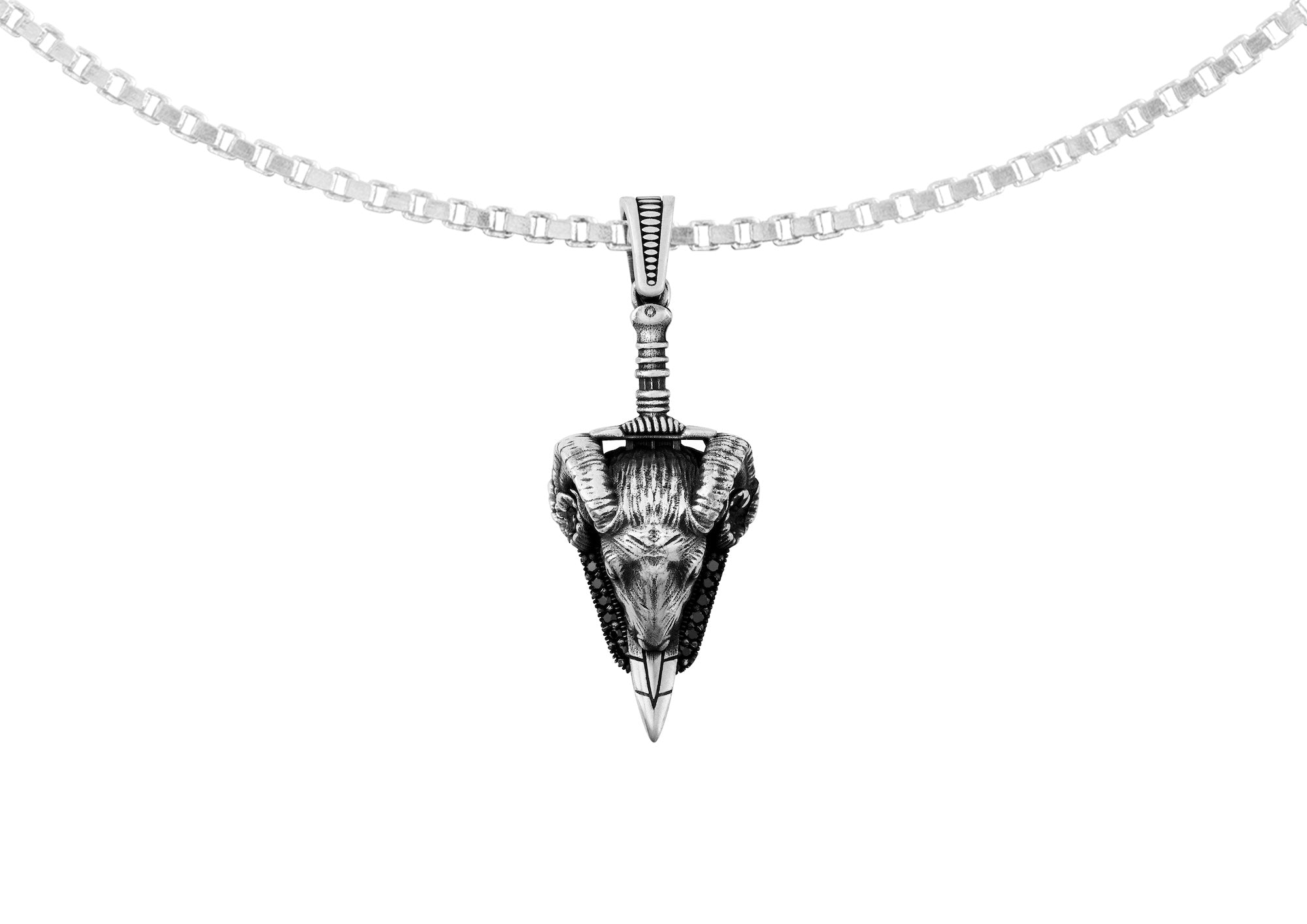 Ram's Head Warrior Silver Pendant And Locket For Men By Orionz Jewels