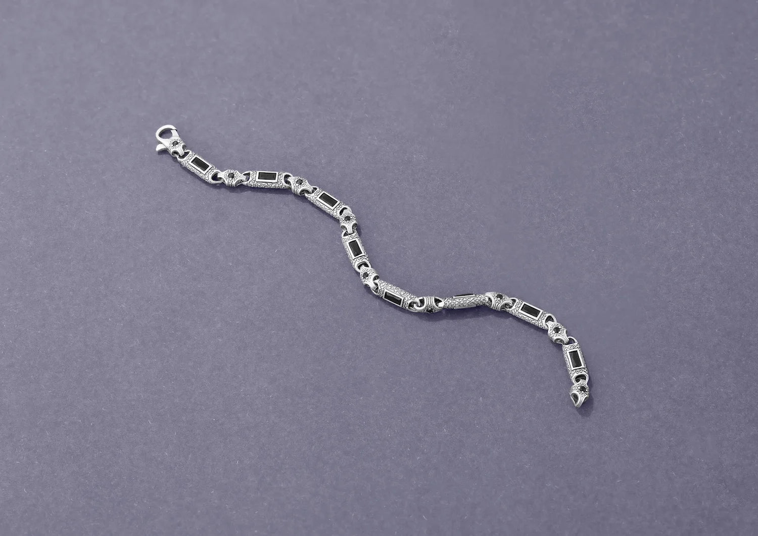 Regal Prism Bracelet For Men In Black Stone By Orionz Jewels