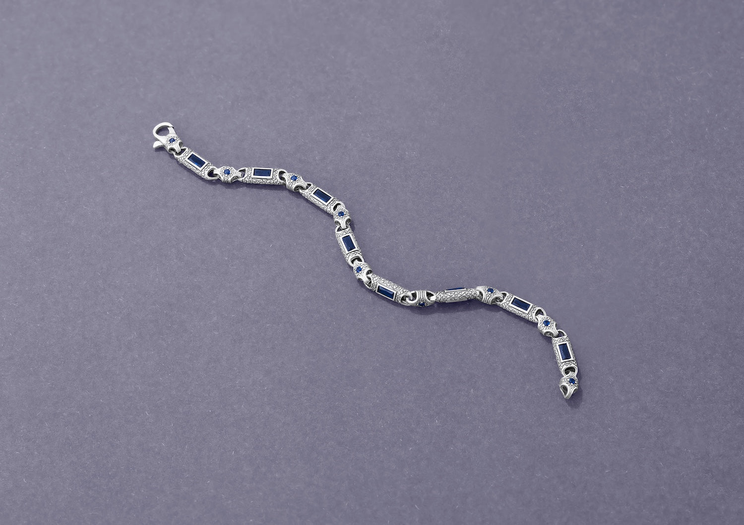 Regal Prism Bracelet For Men In Blue Stone By Orionz Jewels