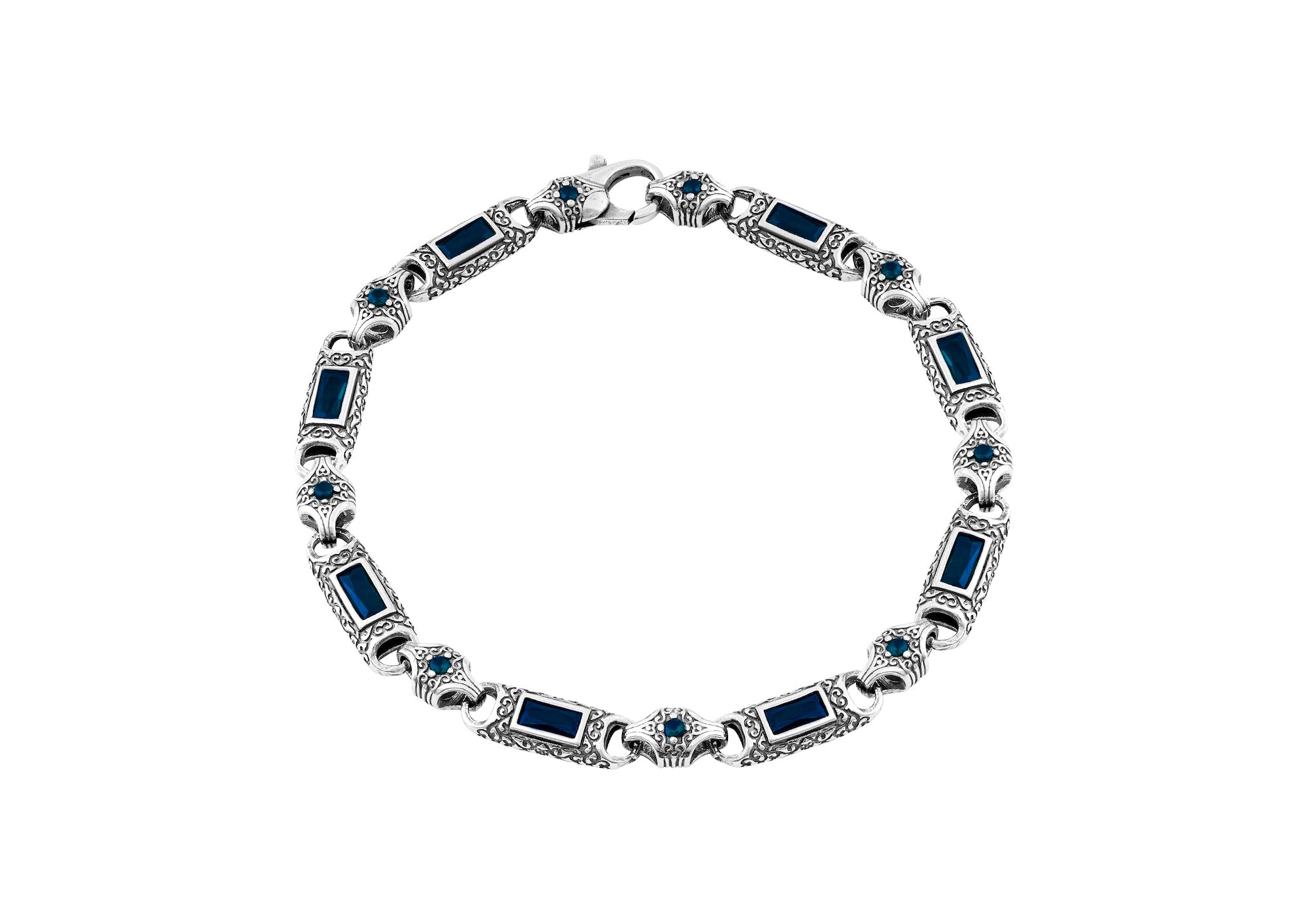 Regal Prism Bracelet For Men In Blue Stone By Orionz Jewels