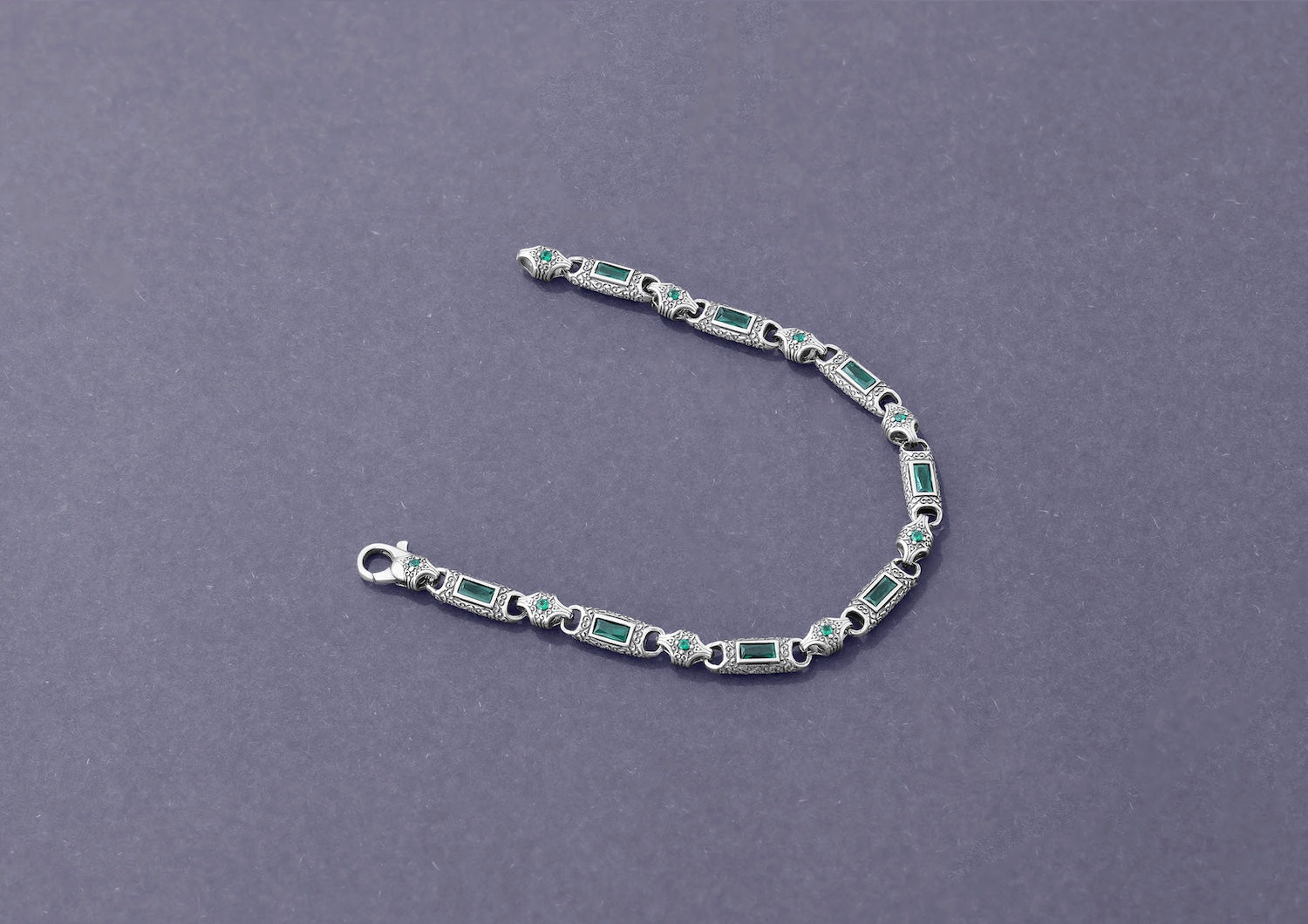 Regal Prism Bracelet For Men In Green Stone By Orionz Jewels