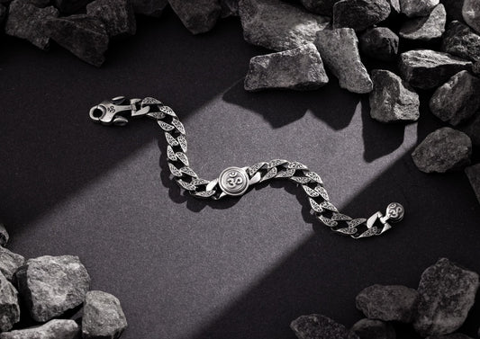 Rotating Om Cuban Bracelet By Orionz Jewels