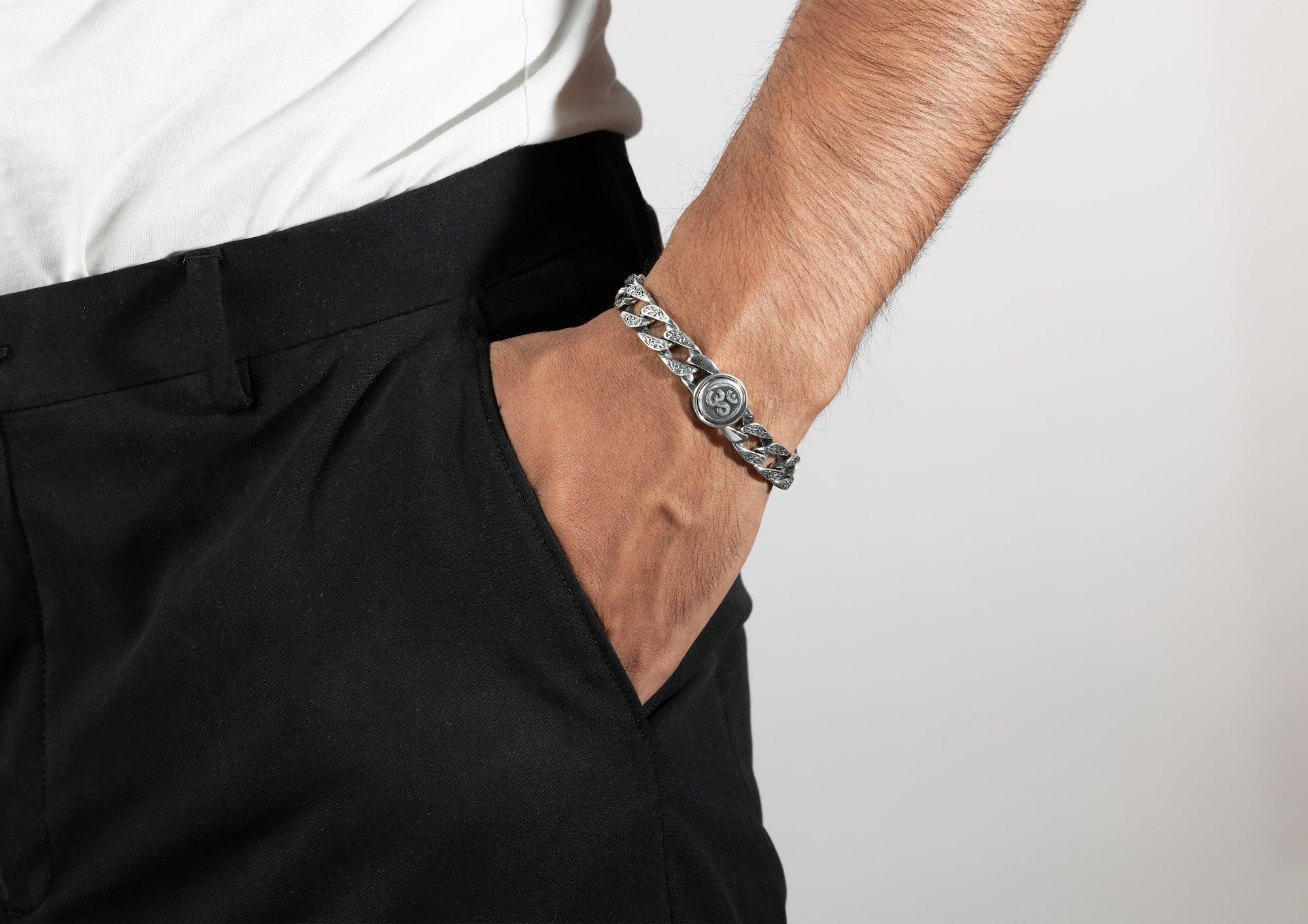 Rotating Om Cuban Bracelet By Orionz Jewels