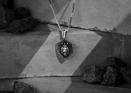 Royal Guardian Lion Shield Pendant And Locket For Men By Orionz Jewels