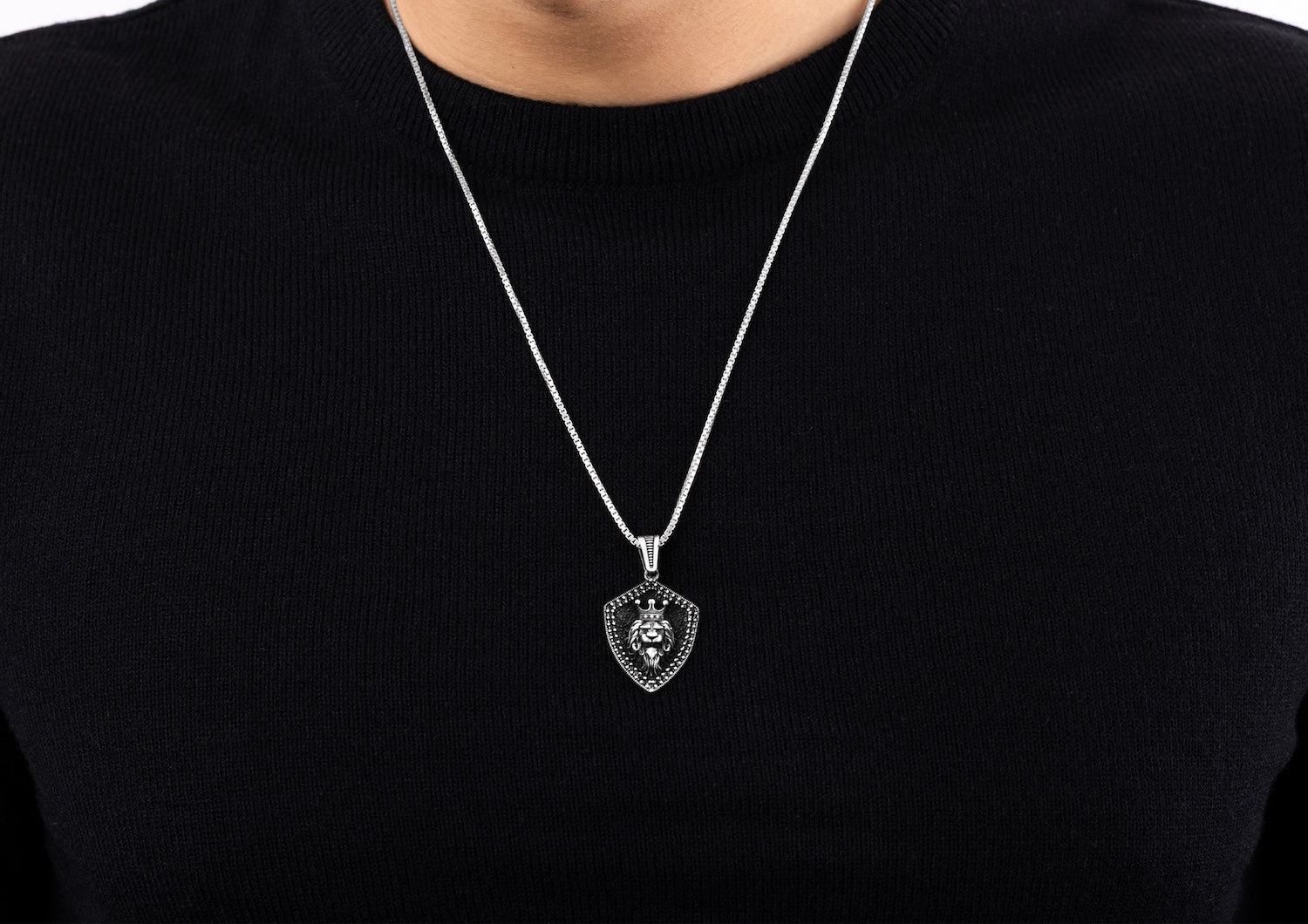 Royal Guardian Lion Shield Pendant And Locket For Men By Orionz Jewels