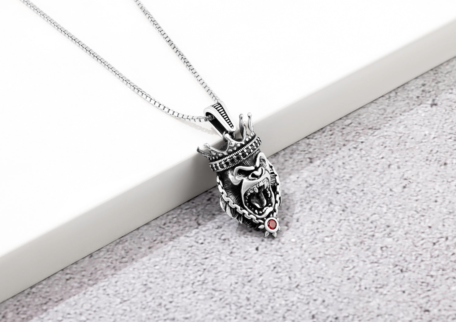 Royal Roar King Kong Silver Pendant And Locket For Men By Orionz Jewels