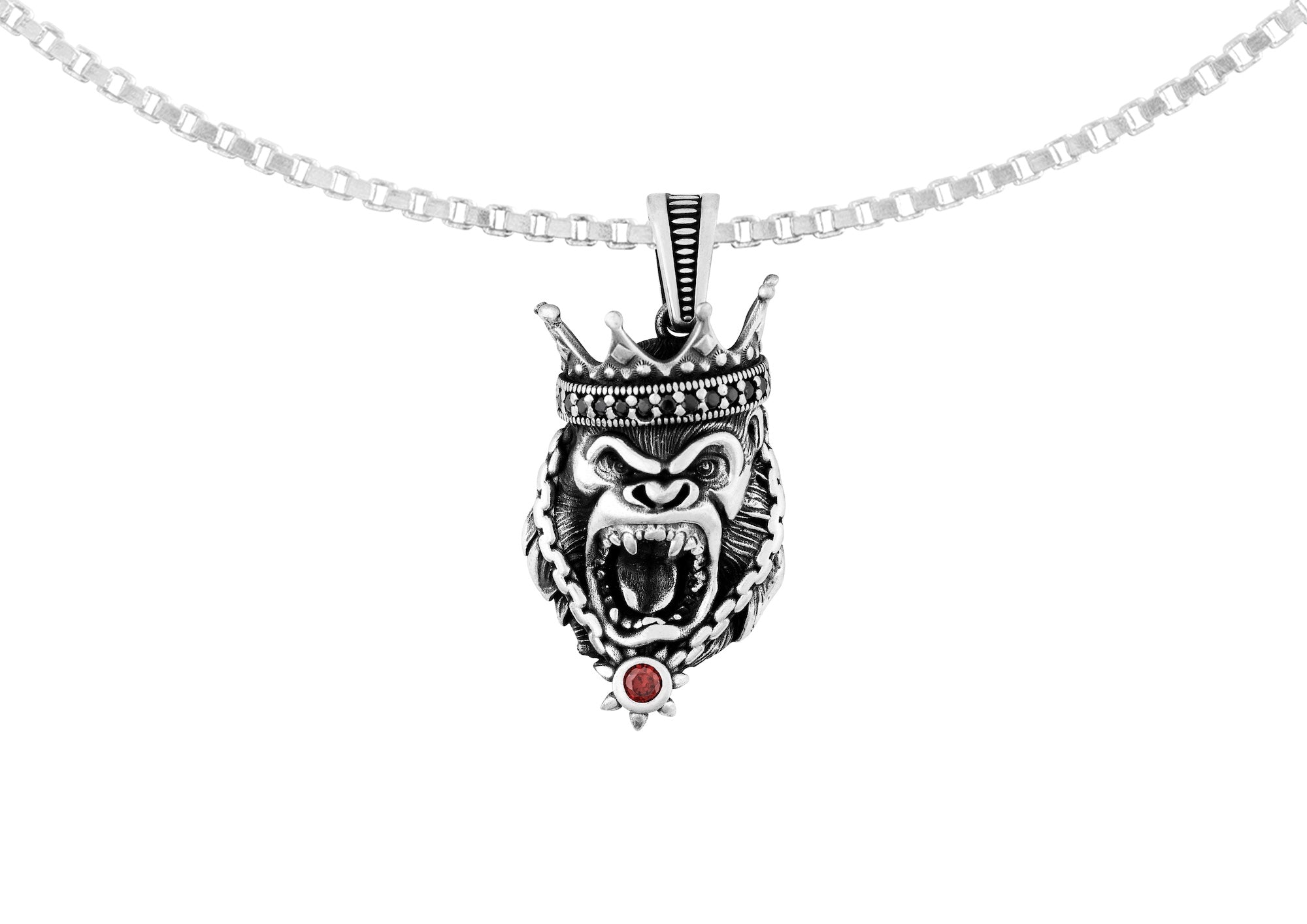 Royal Roar King Kong Silver Pendant And Locket For Men By Orionz Jewels
