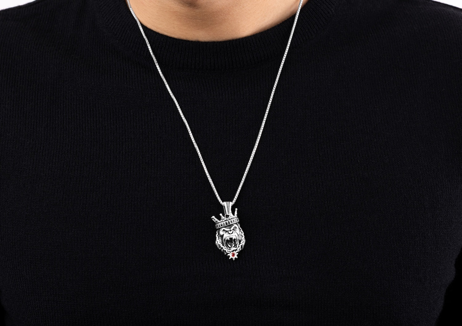 Royal Roar King Kong Silver Pendant And Locket For Men By Orionz Jewels