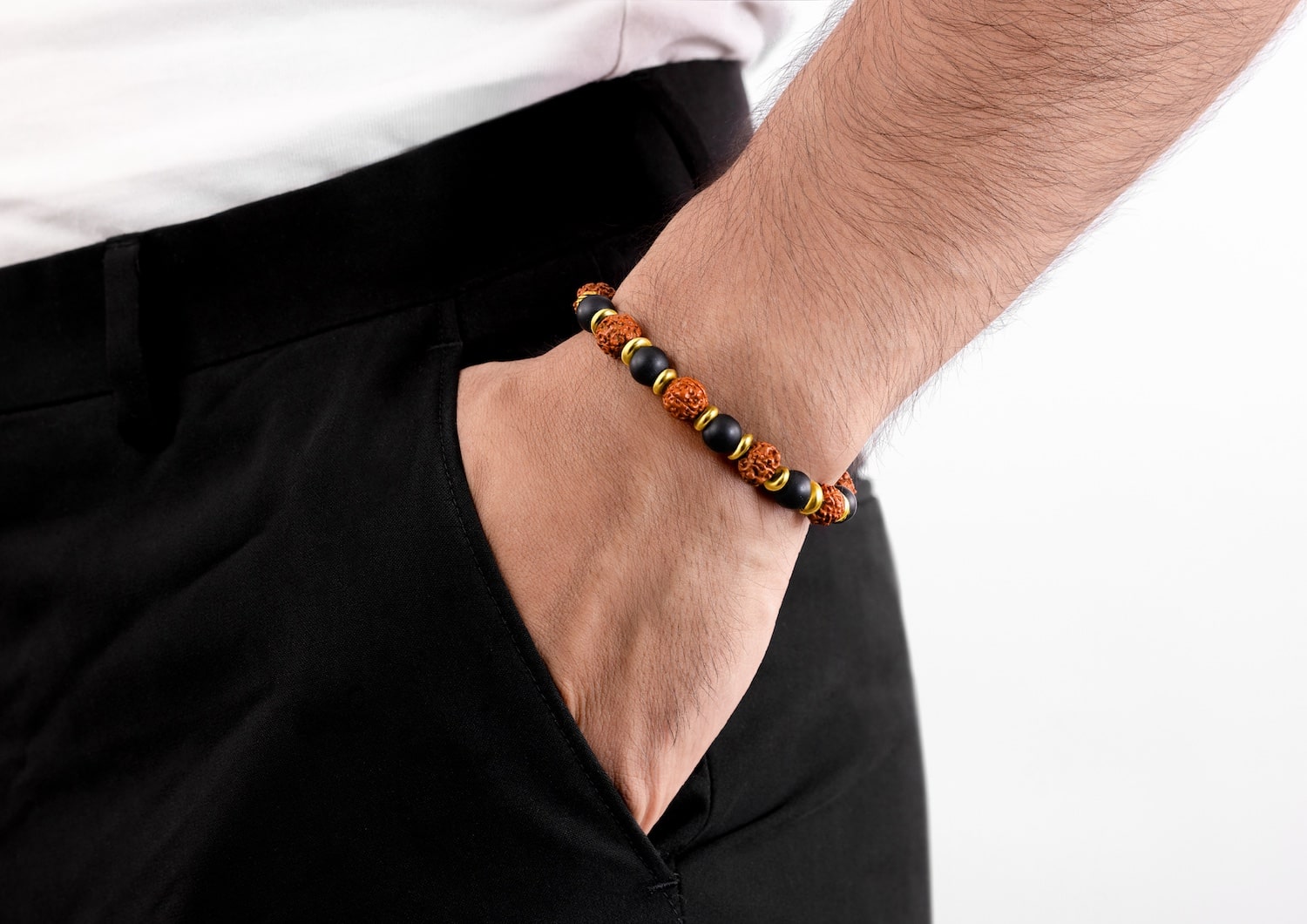 Rudraksh Onyx Spiritual Bracelet