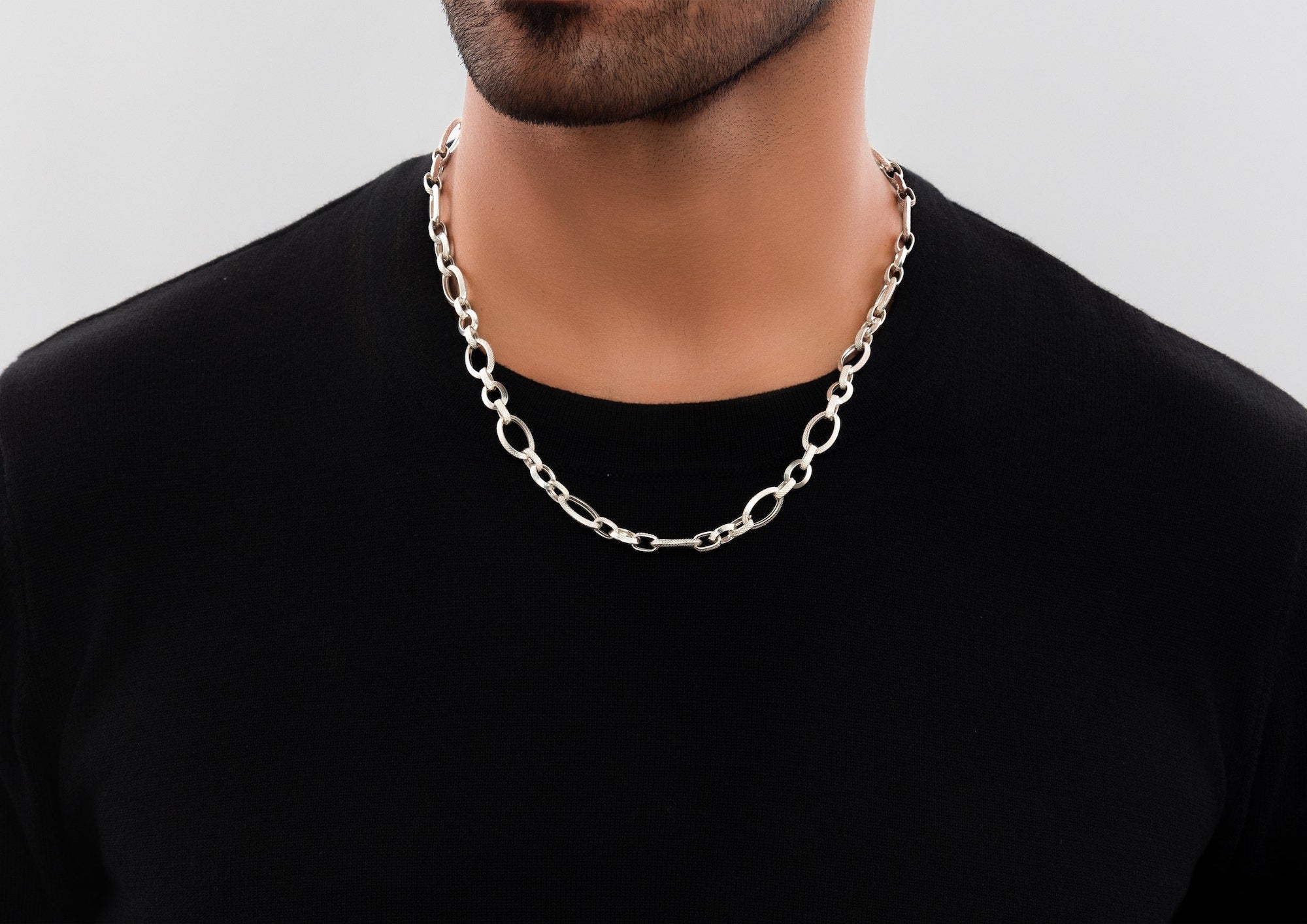 Sleek Single Link Silver Chain For Men By Orionz Jewels