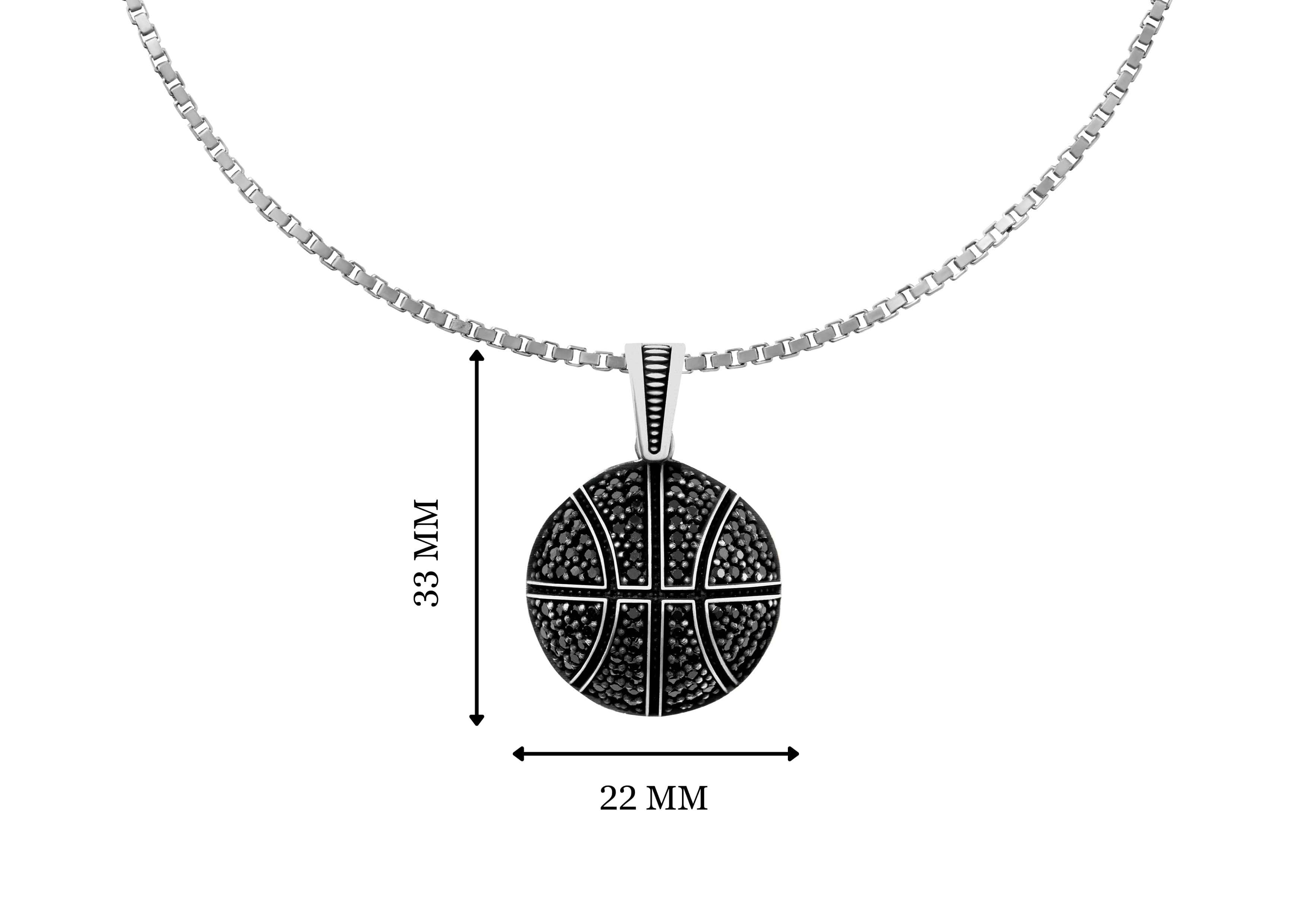 Studded Basketball Pendant By Orionz Jewels