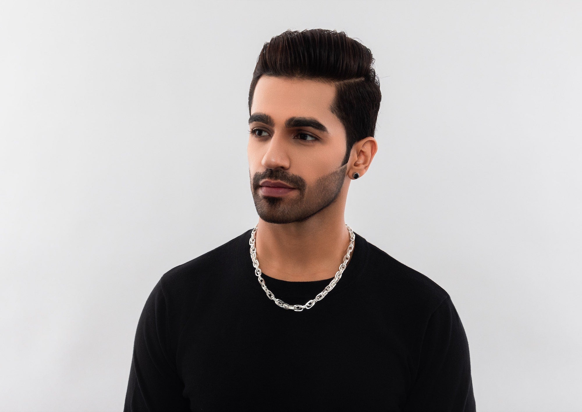 Textured Dual Link 925 Silver Chain For Men By Orionz Jewels