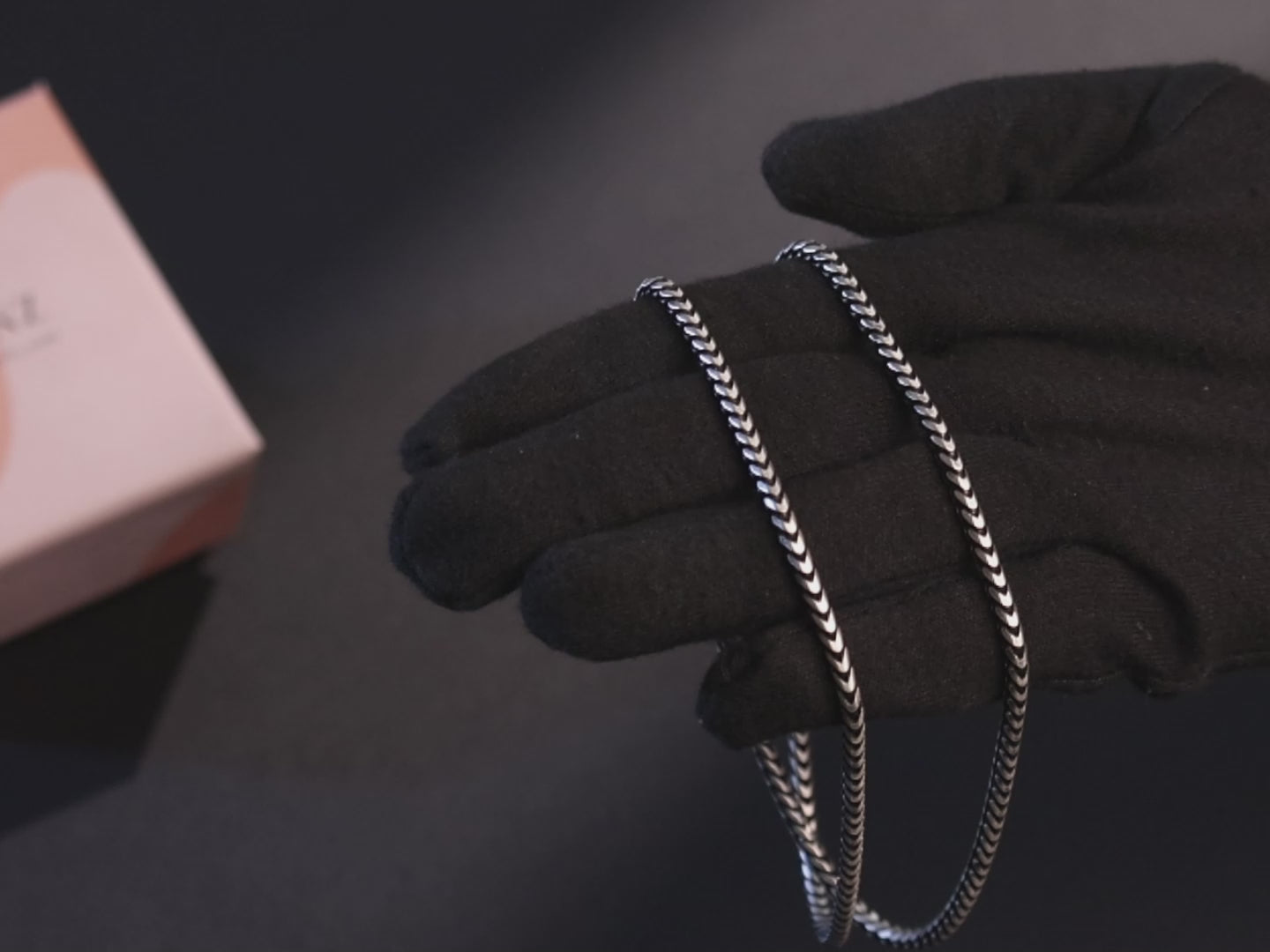 Oxidised Herringbone Chain For Men By Orionz Jewels