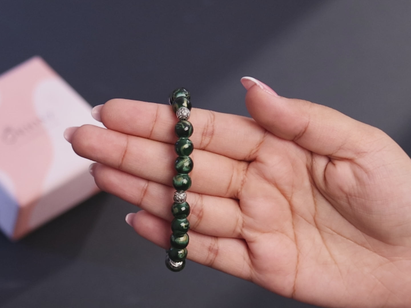 Emerald Swirl Natural Stone Bracelet