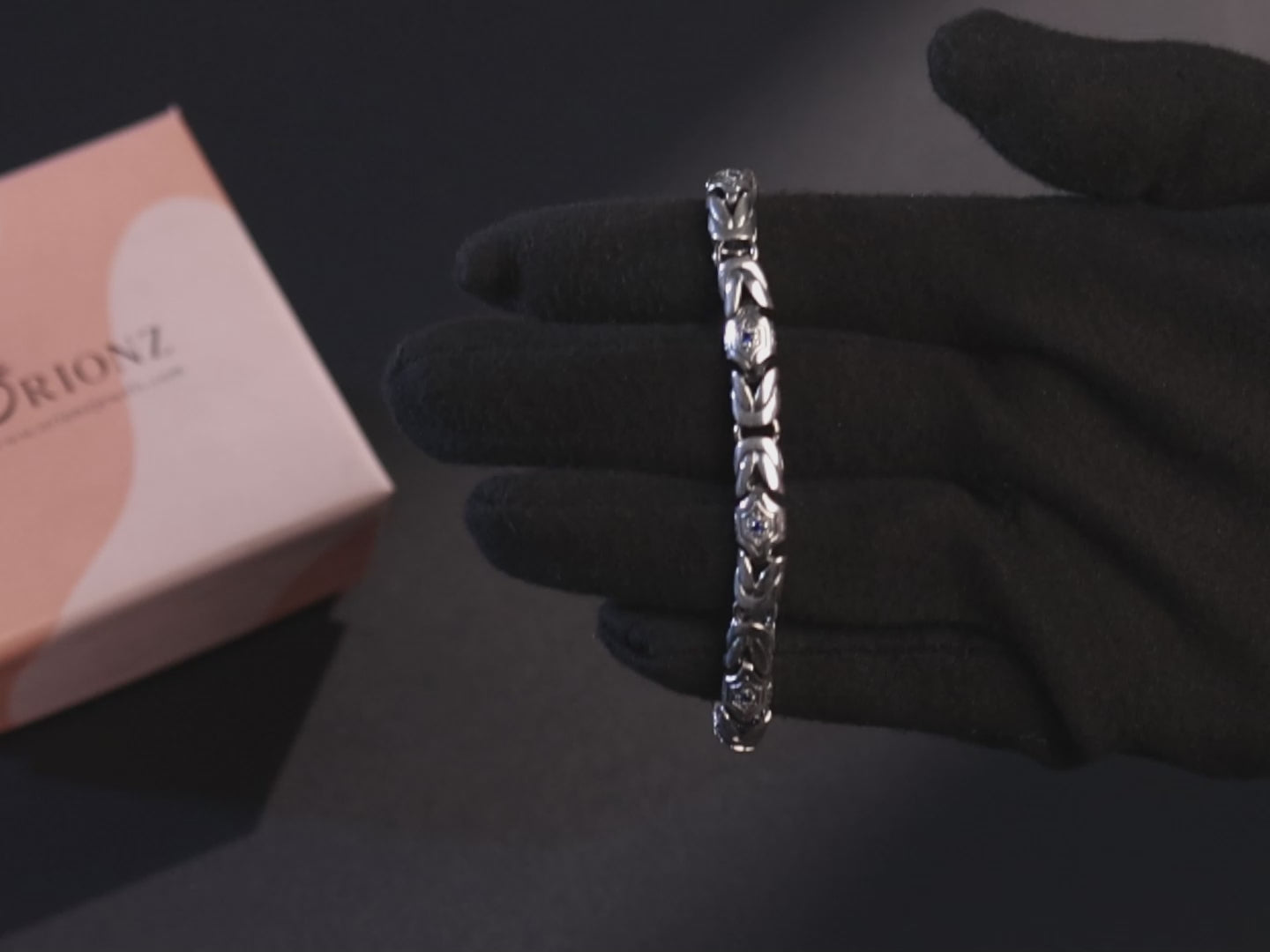 Hexa Crown Bracelet For Men In Blue Stone