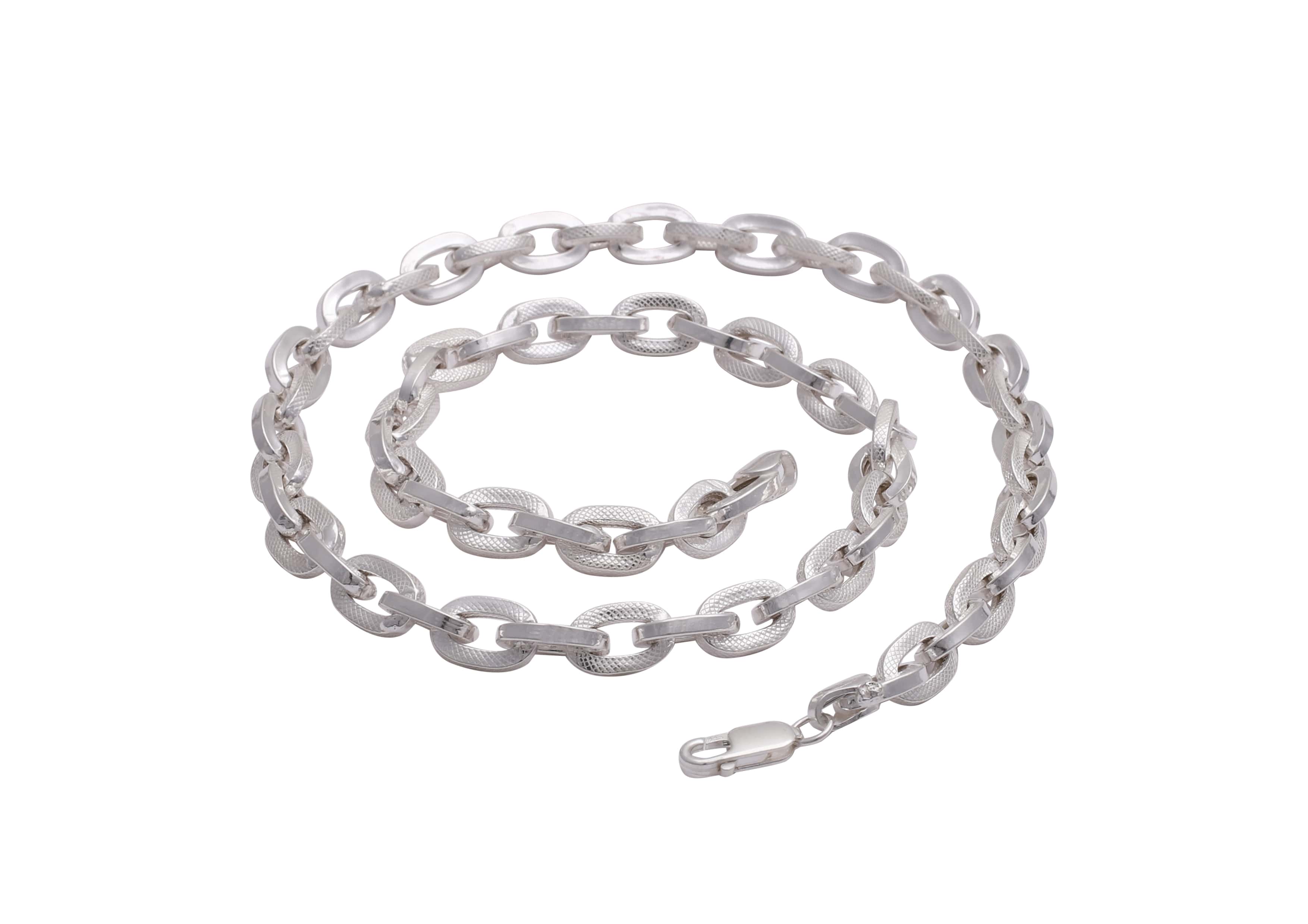 Classic Cable Link Silver Chain For Men By Orionz Jewels