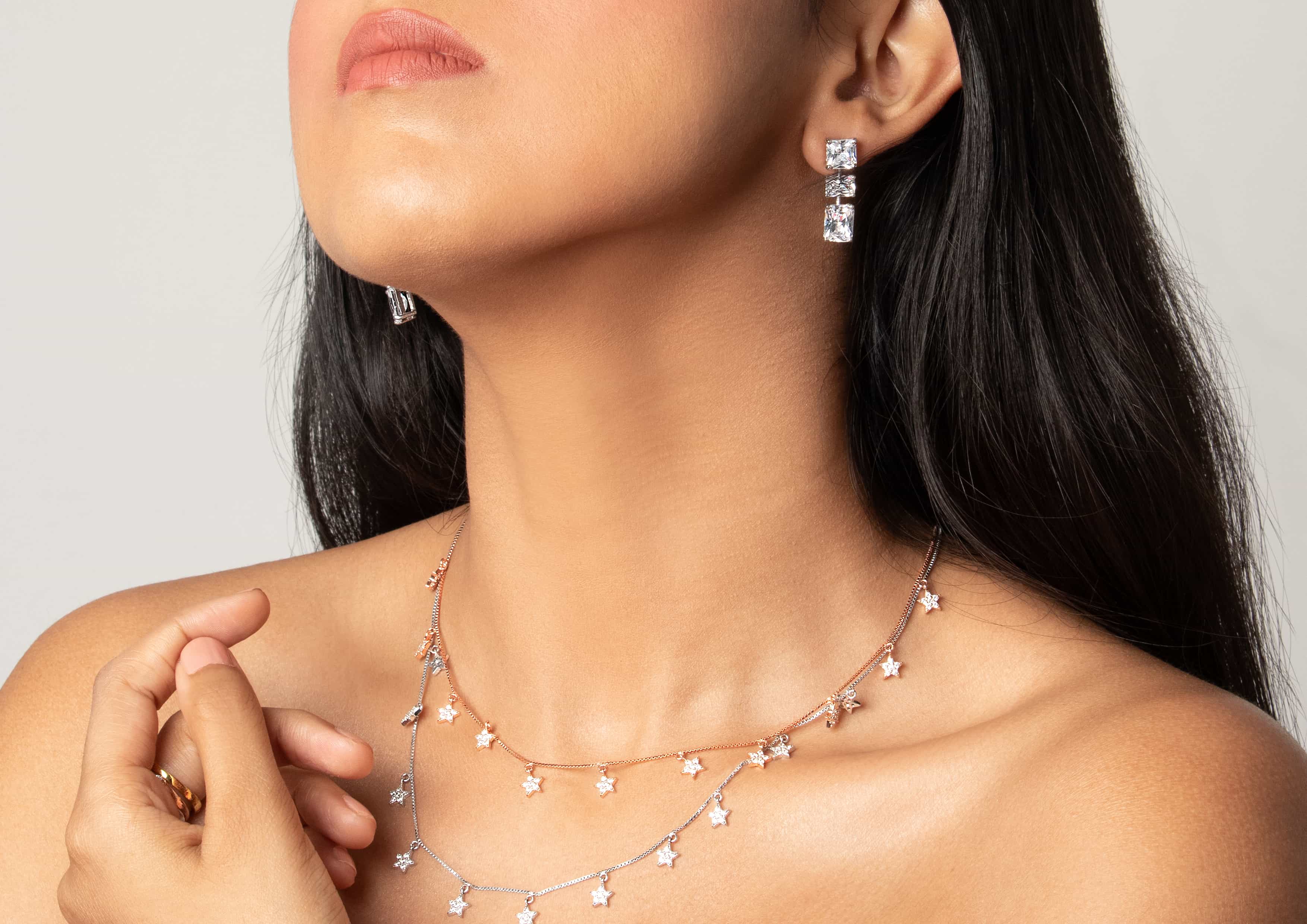 Trinity Solitaire Statement Earrings For Women By Orionz Jewels