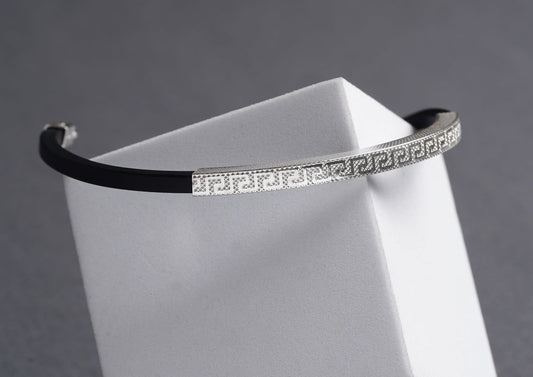 Greek Key 925 Silver Bracelet For Men By Orionz Jewels