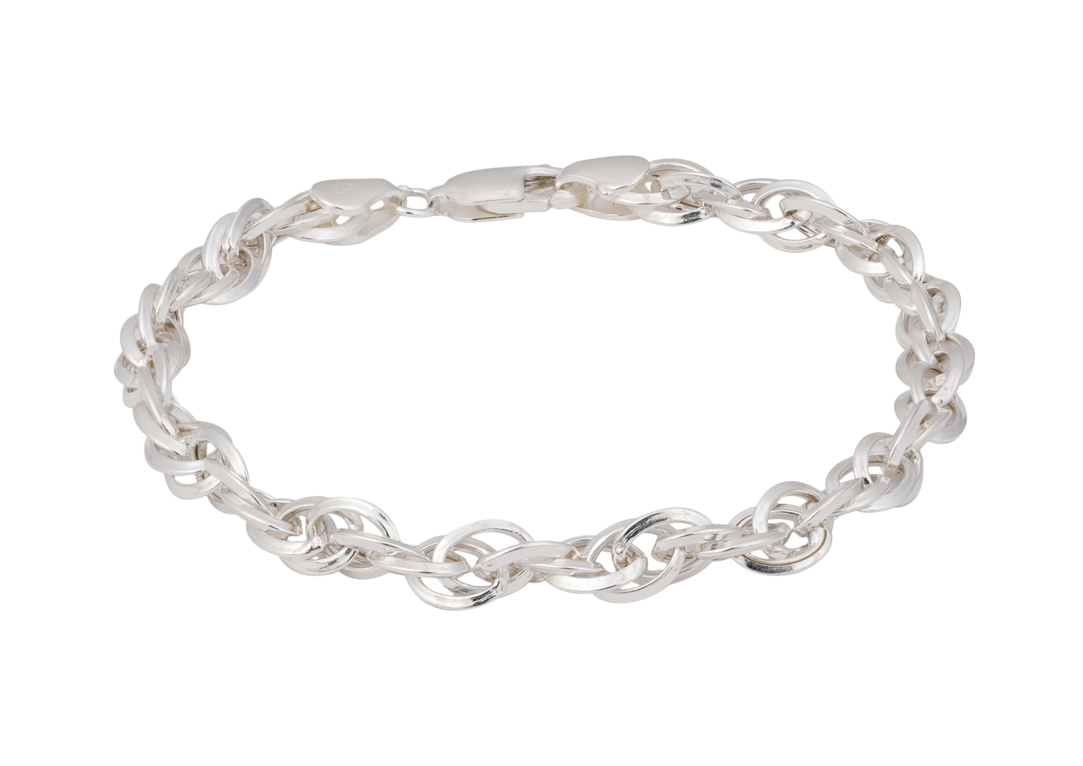 Intertwined Rope Sterling Silver Link Bracelet For Men By Orionz Jewels