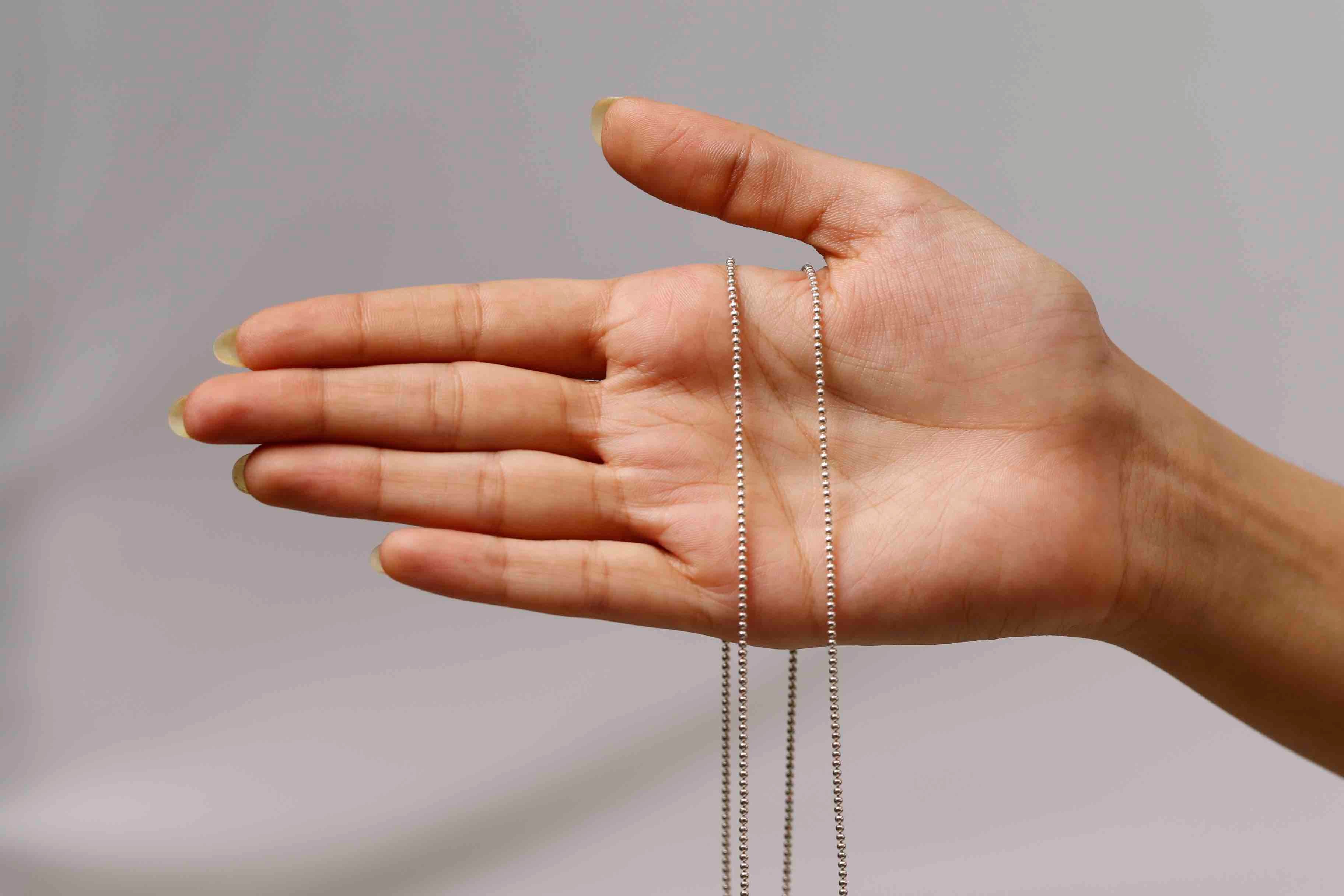 925 Sterling Silver Beaded Style Unisex Chain by Orionz Jewels India