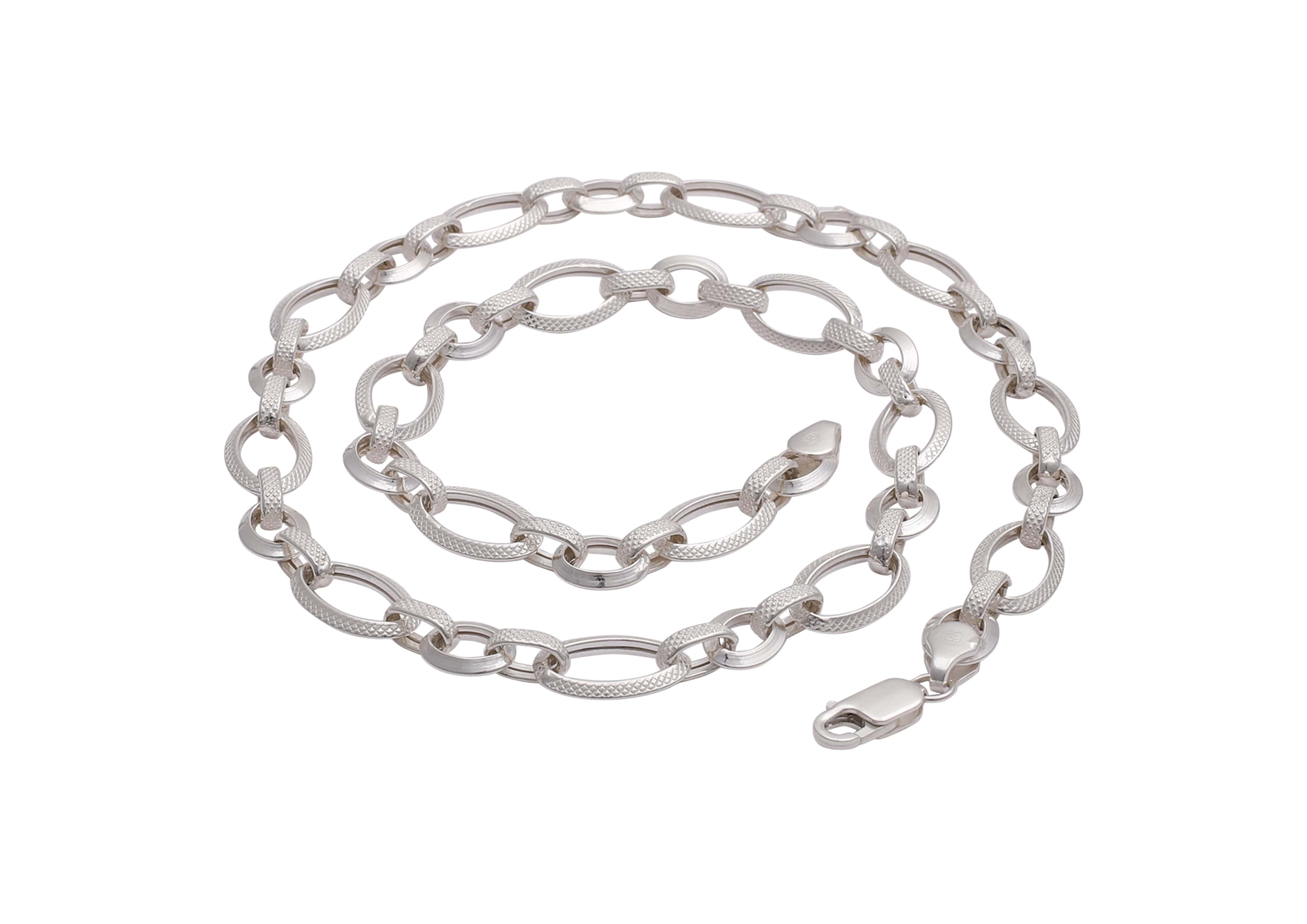 Sleek Single Link Silver Chain For Men By Orionz Jewels