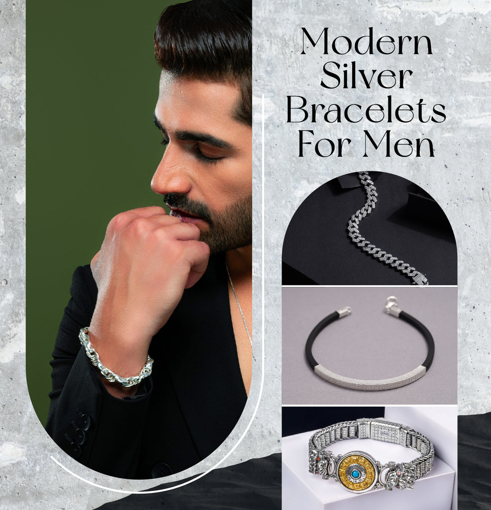 Silver Oxidized Bracelet Men | Stylish and Masculine Men's Oxidized Silver  Bracelets – NEMICHAND JEWELS