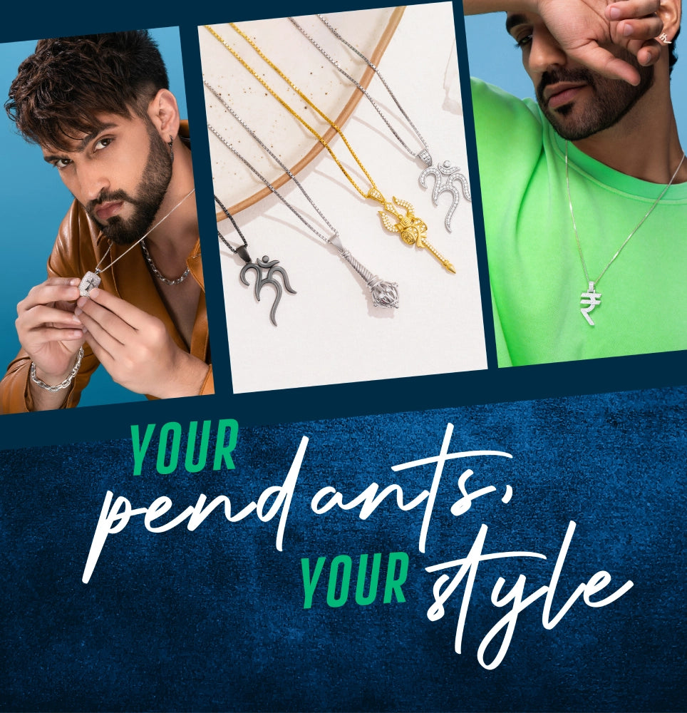 Classic and contemporary gold pendants for men.